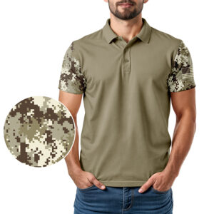 Digi-Camo Tan Polo Shirt - Golf Polo Shirts - Digi Camo Tan - In Use