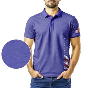 Patriotic Flag Polo Shirt - Golf Polo Shirts - Blue - In Use