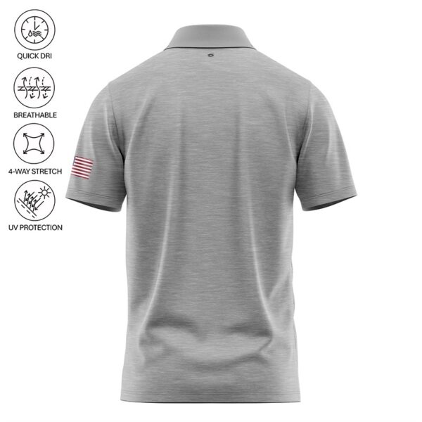 Golf Polo Shirt - Patriotic Flag Gray - Back