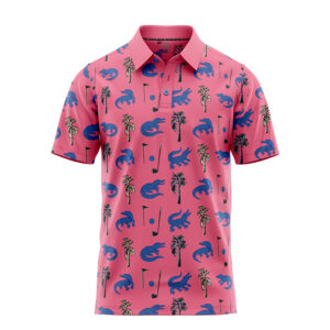 Pink Alligator Polo Shirt - Golf Polo Shirts - Main