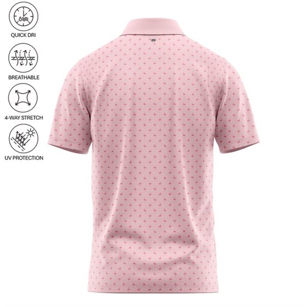 Golf Polo Shirt - Pink Little Flamingo - Back