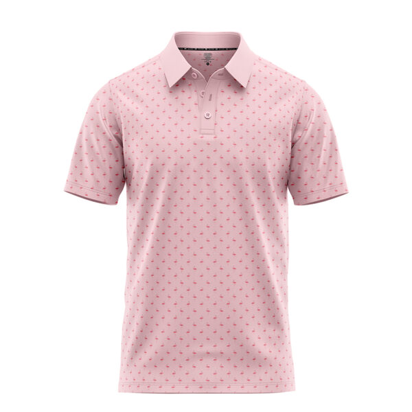 Little Flamingo Polo Shirt - Golf Polo Shirt - Pink - Main