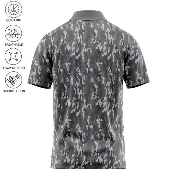 Shocker Camo Polo Shirt - Gray - Image 3