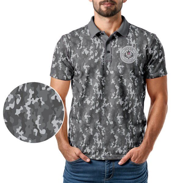 Shocker Camo Polo Shirt - Gray - Image 2