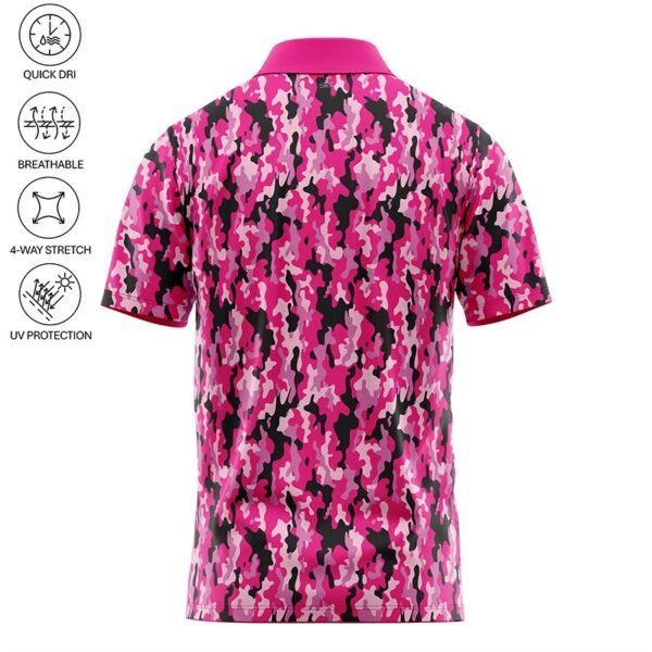 Shocker Camo Polo Shirt - Pink - Image 3