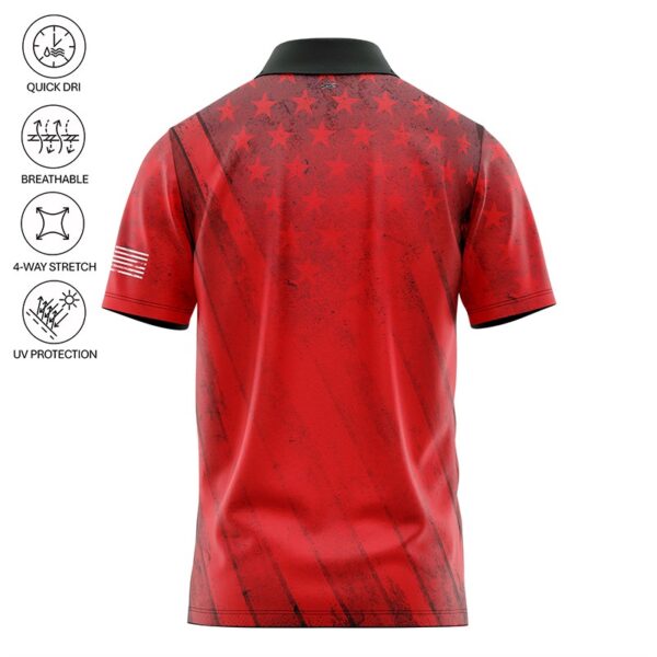 Red Stars and Stripes Polo Shirt - Image 3