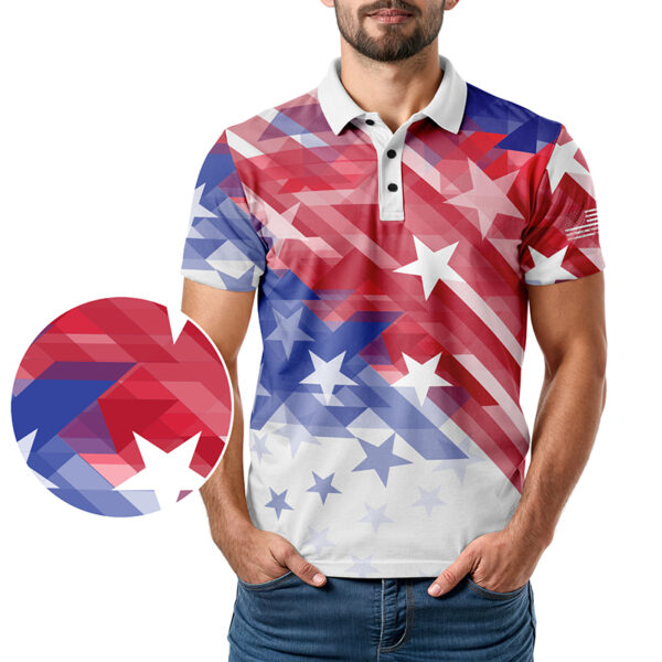 Shooting Stars and Stripes Polo Shirt - Image 2