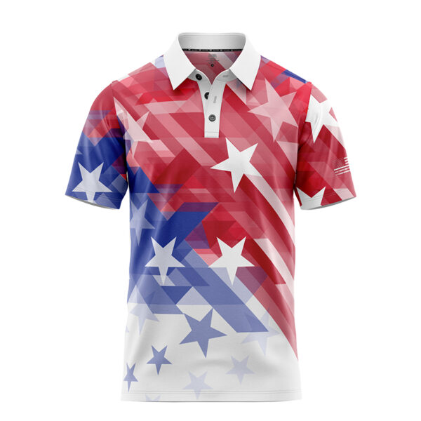 Shooting Stars and Stripes Polo Shirt - Golf Polo Shirts - Main