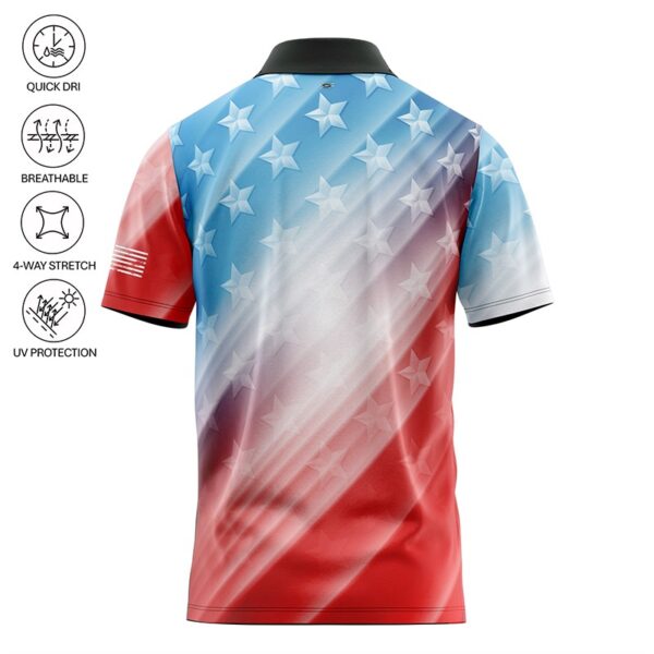 Golf Polo Shirt - Stars & Stripes USA Flag - Back