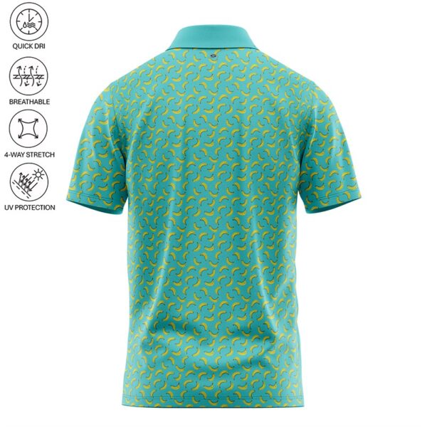 Golf Polo Shirt - Teal Bananas - Back