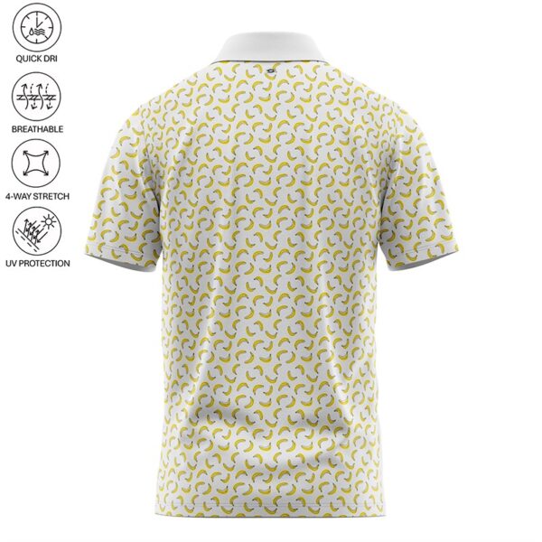 Golf Polo Shirt - White Bananas - Back