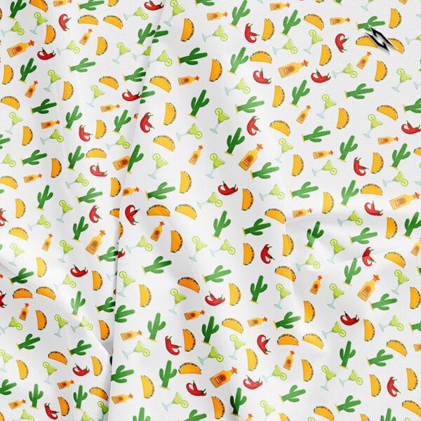 Golf Polo Shirt - White Tacos & Tequila - Pattern