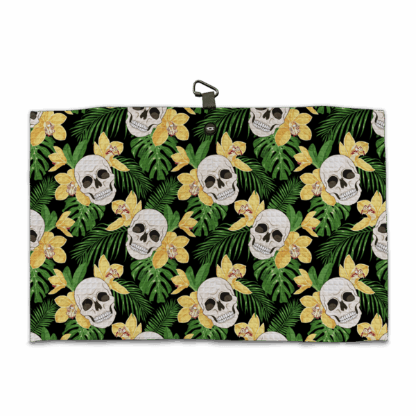 Hawaiian skulls golf towel - microfiber magnetic towel