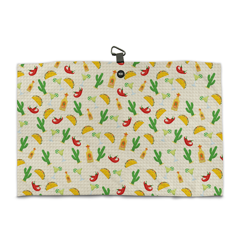 Tacos and Tequila Golf Towel - Microfiber Magnetic Towel