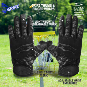 Ultimate Frisbee Disc Golf Glove - Black Black 2