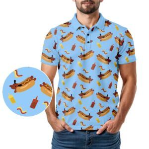 Wiener Dog Polo Shirt - Golf Polo Shirt - Animated Hotdog - In Use - F-020