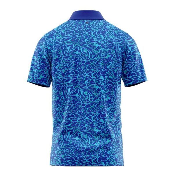 Blue Paisleys V2 Polo Shirt - Image 3