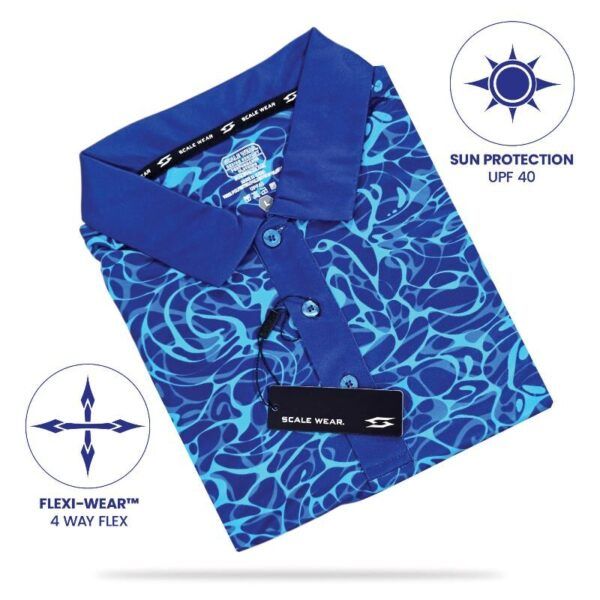Blue Paisleys V2 Polo Shirt - Image 4