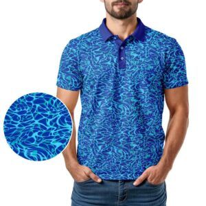 Blue Paisleys V2 Polo Shirt - Golf Polo Shirt - In Use - M016
