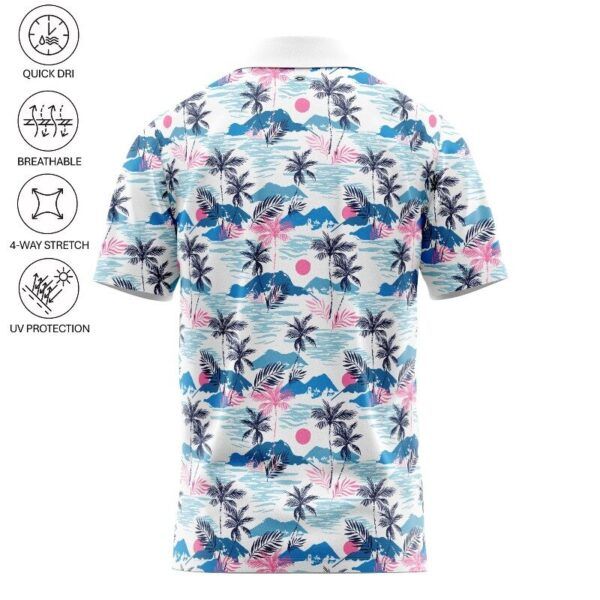 Golf Polo Shirt - Patriotic Tropical Golf Polo Shirt - Back - P-012