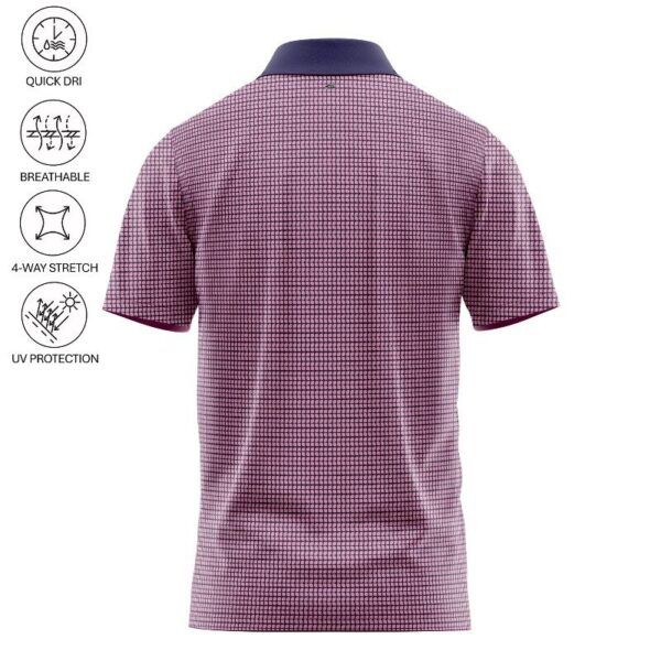 Pink Check Polo Shirt - Image 3