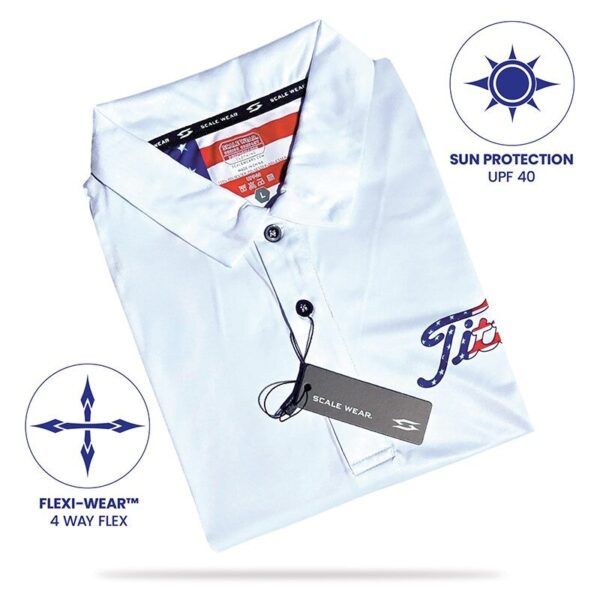 Golf Polo Shirt - Titties - USA White - Folded - TT-018