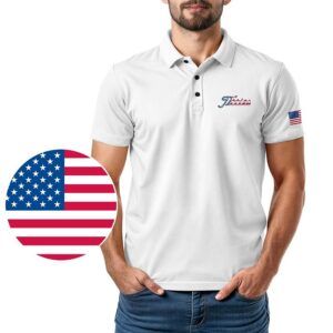 Titties Polo Shirt - Golf Polo Shirt - Titties - USA White - In Use - TT-018