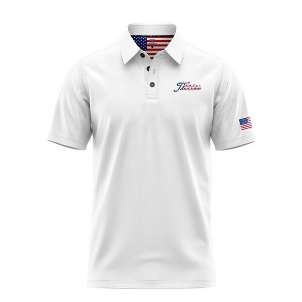 Golf Polo Shirt - Titties - USA White - Main - TT-018