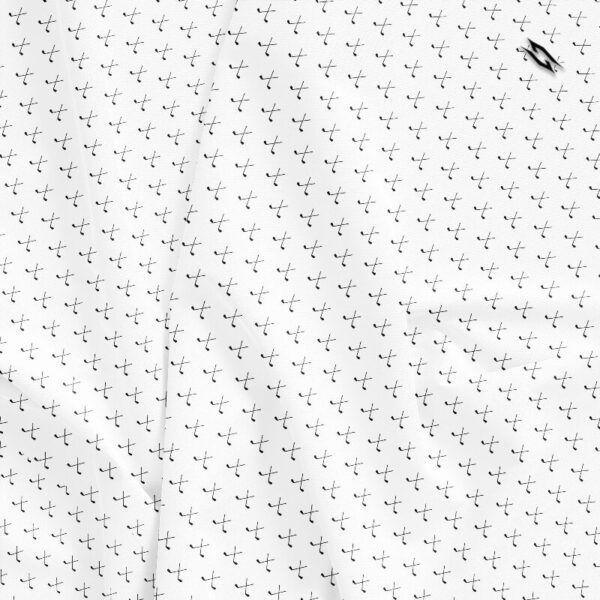 Golf Polo Shirt - White Golf Clubs Polo Shirt - Black Clubs - Pattern - M-015