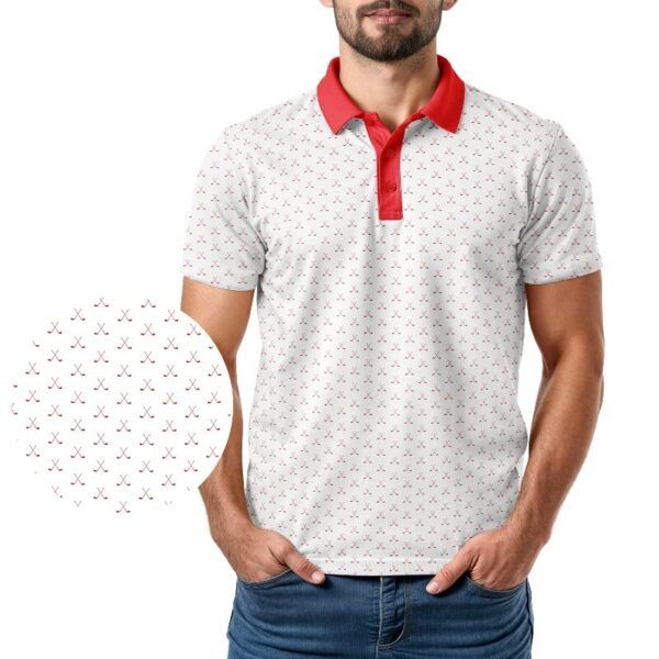 Red Clubs Polo Shirt - Golf Polo Shirt - In Use - M009