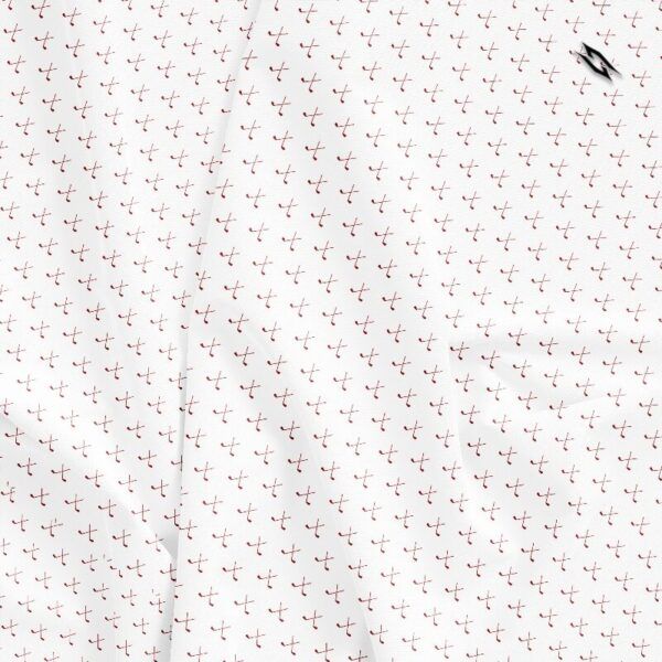 Golf Polo Shirt - White Golf Clubs Polo Shirt - Red Clubs - Pattern - M-009