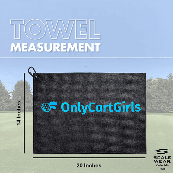 Only Cart Girls Black Microfiber Golf Towel - Image 2