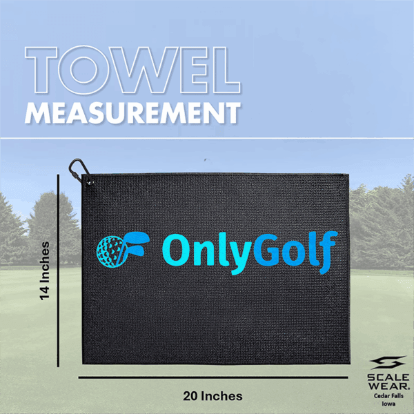Only Golf Black Microfiber Golf Towel - Image 2
