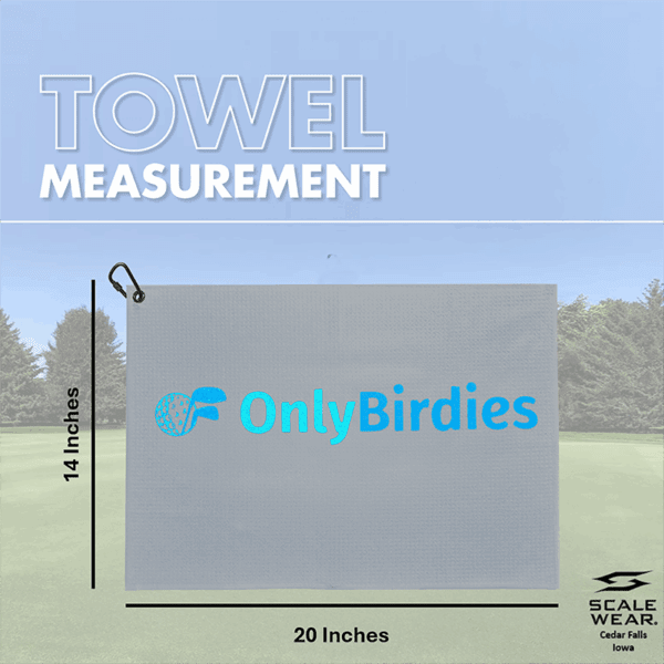 Only Birdies Gray Microfiber Golf Towel - Image 2