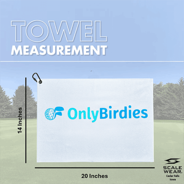 Only Birdies White Microfiber Golf Towel - Image 2