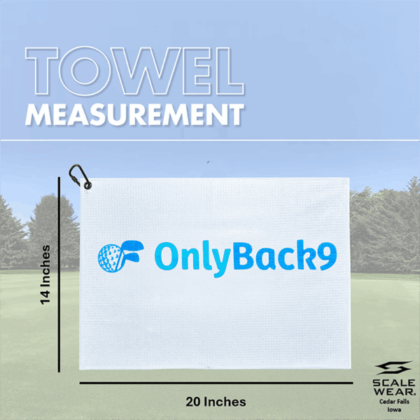 Only Back 9 White Microfiber Golf Towel - Image 2