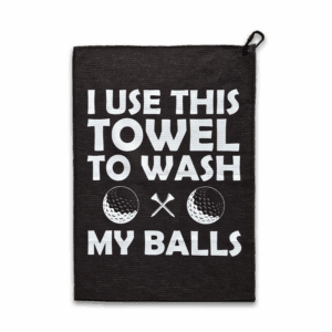 Ball Wash Black Microfiber Golf Towel