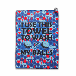 Ball Wash Blue Microfiber Golf Towel