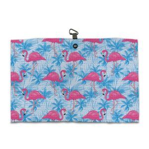 Blue Palms Flamingo Golf Towel - Microfiber Magnetic Towel