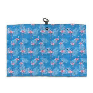 Flamingo Palms Golf Towel - Microfiber Magnetic Towel