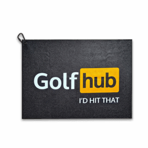Golf Hub Black Microfiber Golf Towel