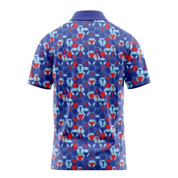 Golf Polo Shirt - Titties - Blue Bikini Polo Shirt - Back - F019
