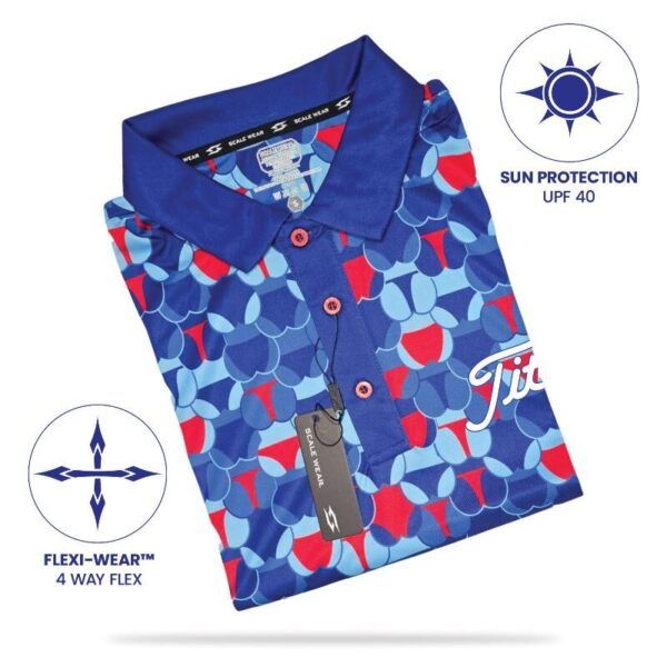 Golf Polo Shirt - Titties - Blue Bikini Polo Shirt - Folded - F019