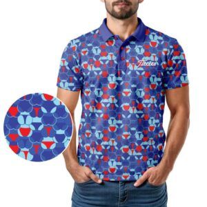 Titties Bikini Blue Polo Shirt - Golf Polo Shirt - In Use - F019