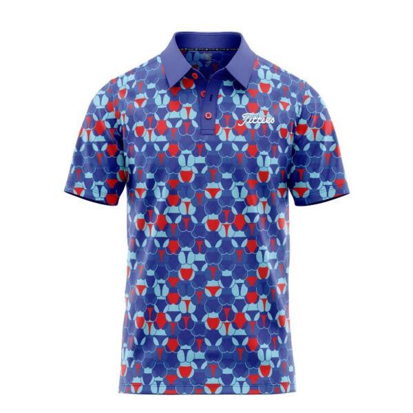 Titties Bikini Blue Polo Shirt - Image 2