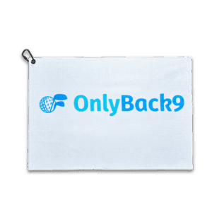 Only Back 9 White Microfiber Golf Towel