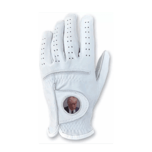 Golf Glove with Trump Mugshot Golf Ball Marker
