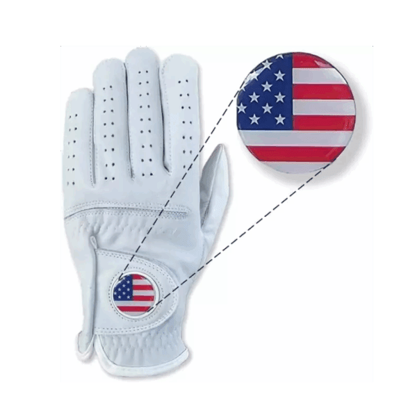 Golf Glove with USA Flag Ball Marker
