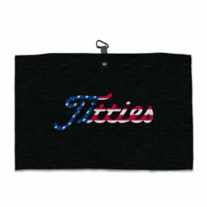 Titties USA Black Magnetic Golf Towel - Microfiber Golf Towels - Main