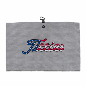 Titties USA Gray Magnetic Golf Towel - Microfiber Golf Towels - Main